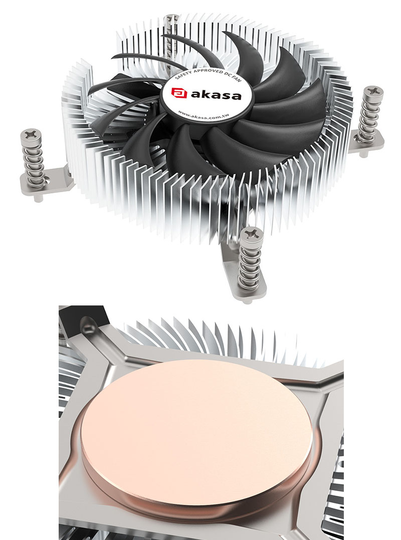 AKASA Low Profile heatsink/fan f. Intel socket LGA 1700/1851, 65W TDP (AK-CC6610EP01)