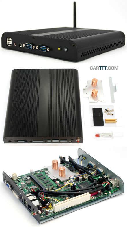 MiniPC HAHE-FC Enclosure (for Intel D945GSEJT Half-Height ITX, Heatpipe, 2x RS232) *new*