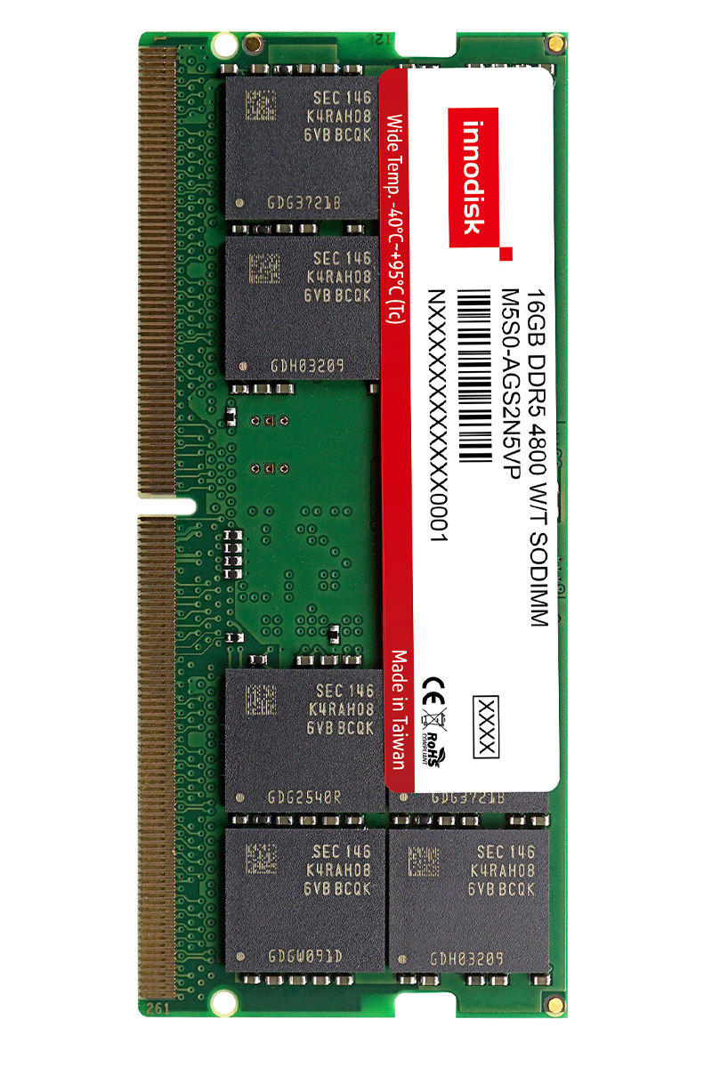 Innodisk M5S0-AGS2N5VP (16GB DIMM SO-DDR-5 DDR V, Industrial, <b>-40 to 85C</b>)